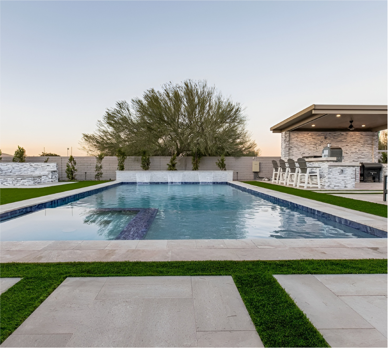 New pool and remodeled backyard in a home in Arizona